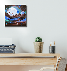 Whimsical Waterways River Landscape Canvas