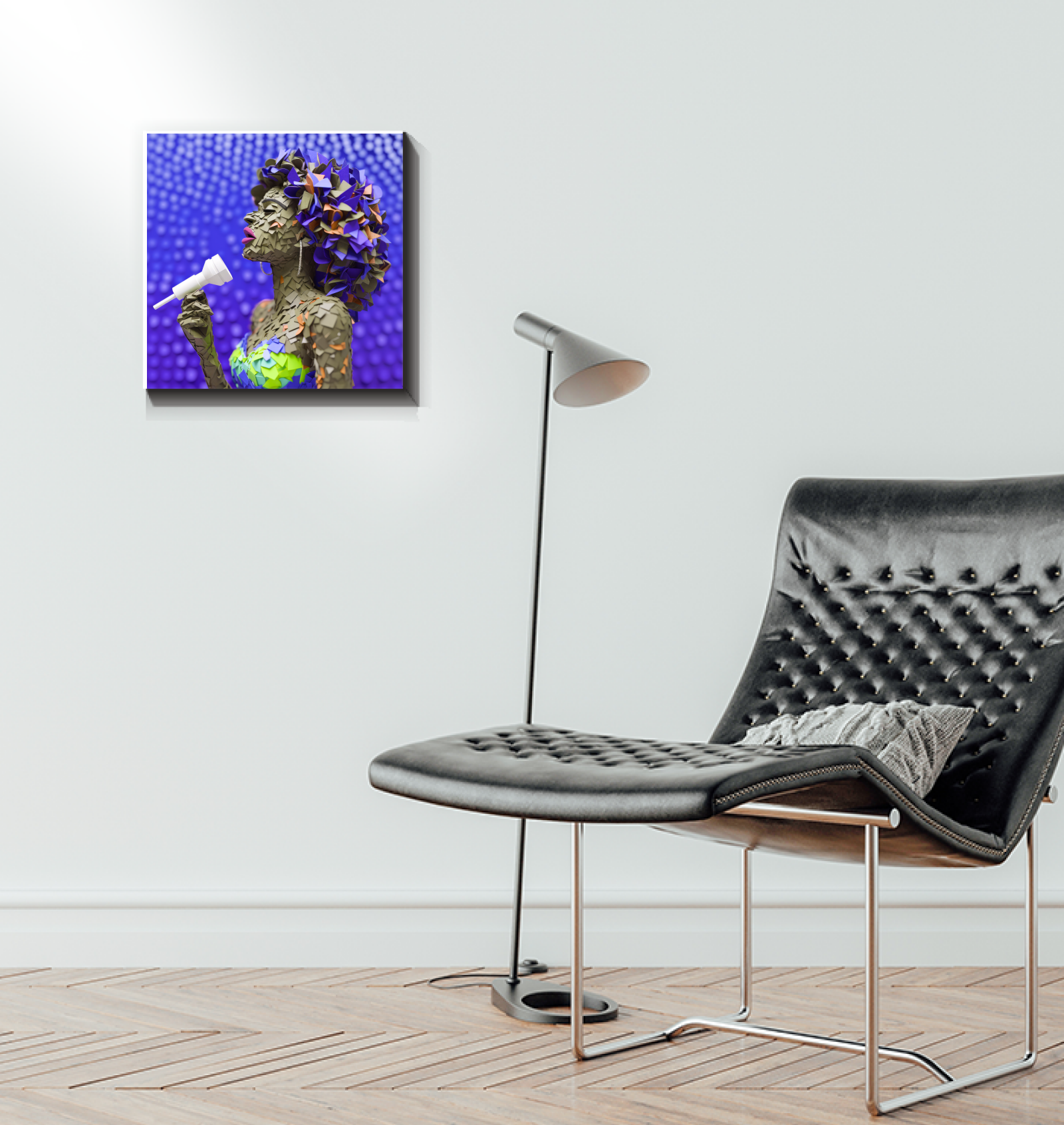 Artistic representation of desert mirage on quality wrapped canvas