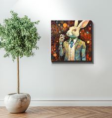 Bunny's Cozy Meadow Wrapped Canvas