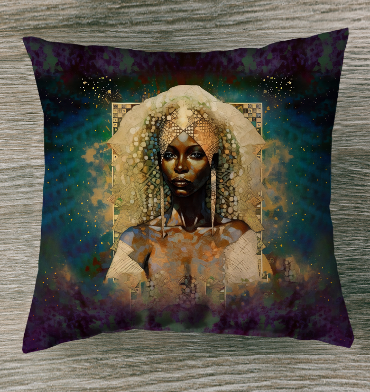 Vibrant Bohemian Bliss Indoor Pillow on sofa