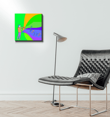 Lady Playing Violin Line Art Wrapped Canvas - Beyond T-shirts