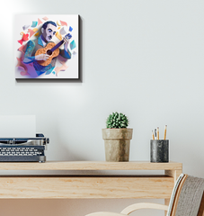 Vibrant colors of the Whimsical Woodland Wrapped Canvas highlighting a magical forest scene.