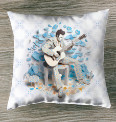 Elegant Blossom Whispers pillow on a cozy living room sofa