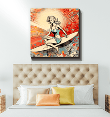 Surfing Stillness Canvas Print - Beyond T-shirts