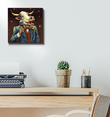 Cow's Serene Pasture Wrapped Canvas