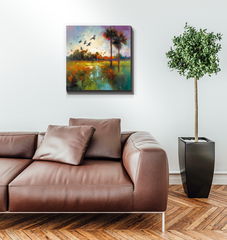 Sunflower Fields Wrapped Canvas
