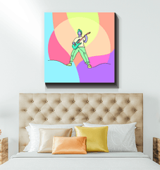 Boy Playing Guitar 1 Wrapped Canvas - Beyond T-shirts