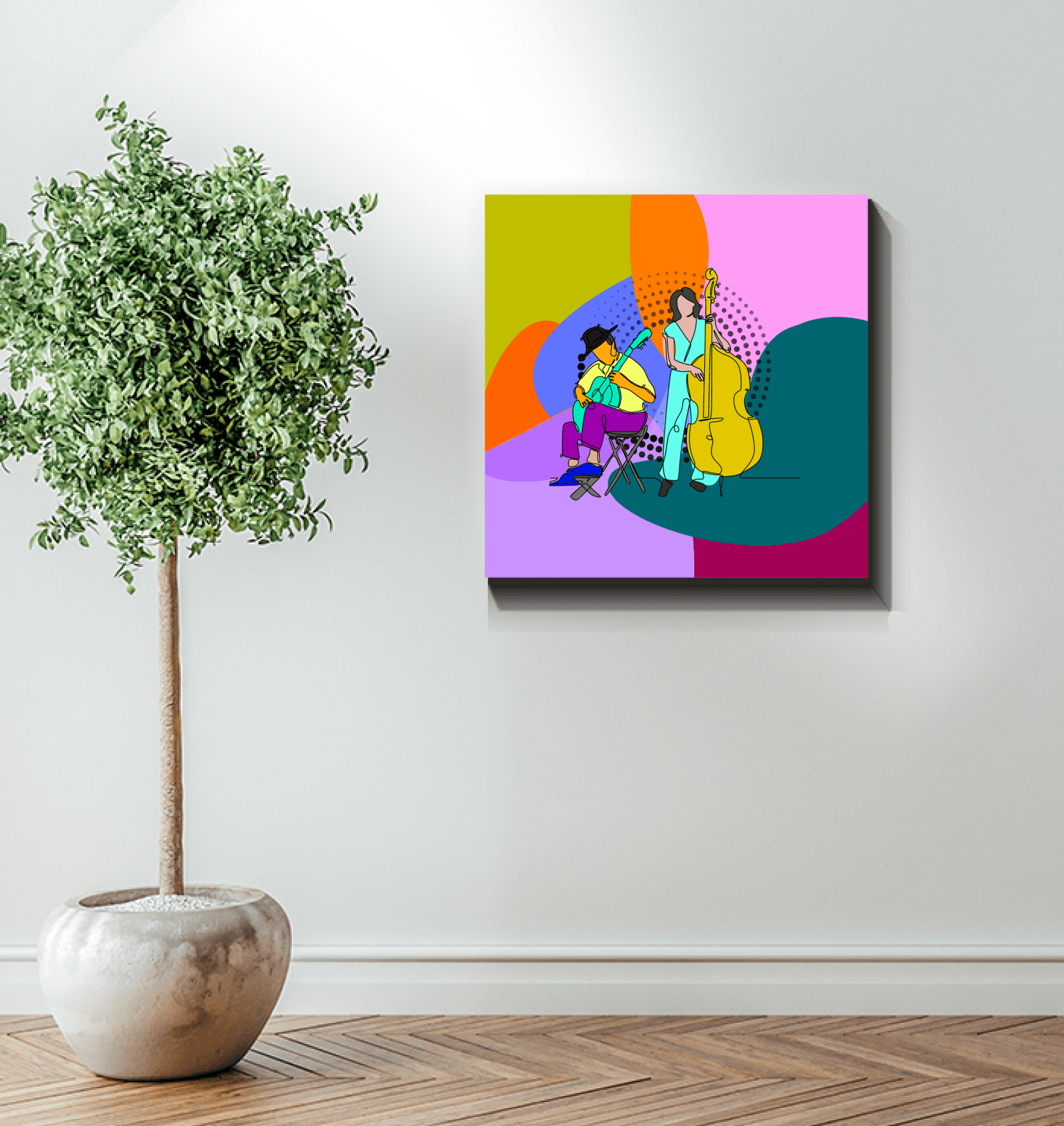 Band Of Musicians Wrapped Canvas - Beyond T-shirts