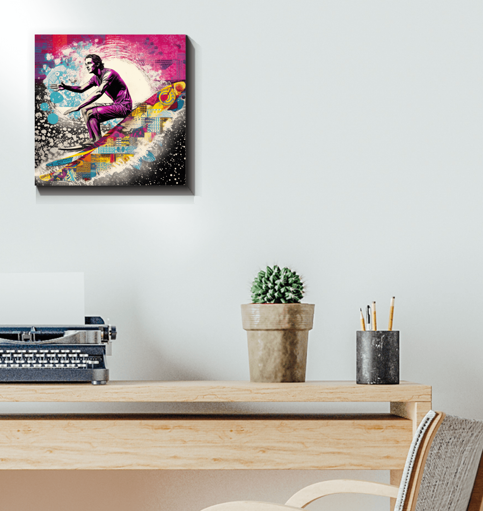 Surfing Essence Canvas Art - Beyond T-shirts