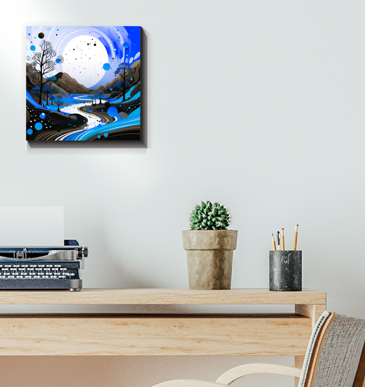 Enchanting Eclipse Celestial Landscape Canvas