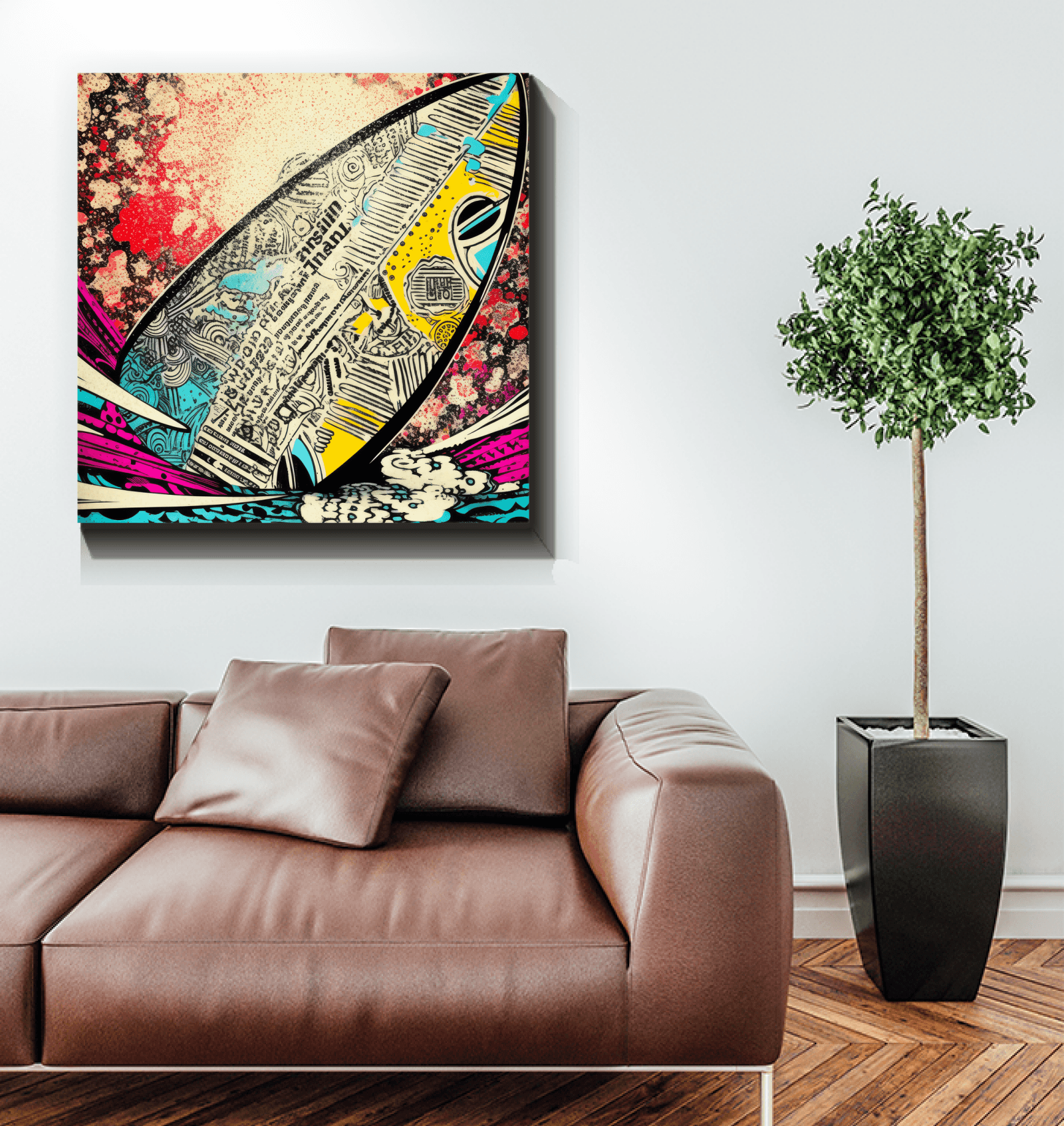 Relaxing beach scene depicted on Surfing 5 33 Canvas