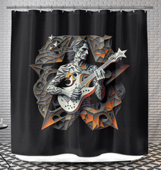 Vinyl Vignette Shower Curtain