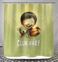 CB6 32 stylish waterproof shower curtain in a modern bathroom setting.