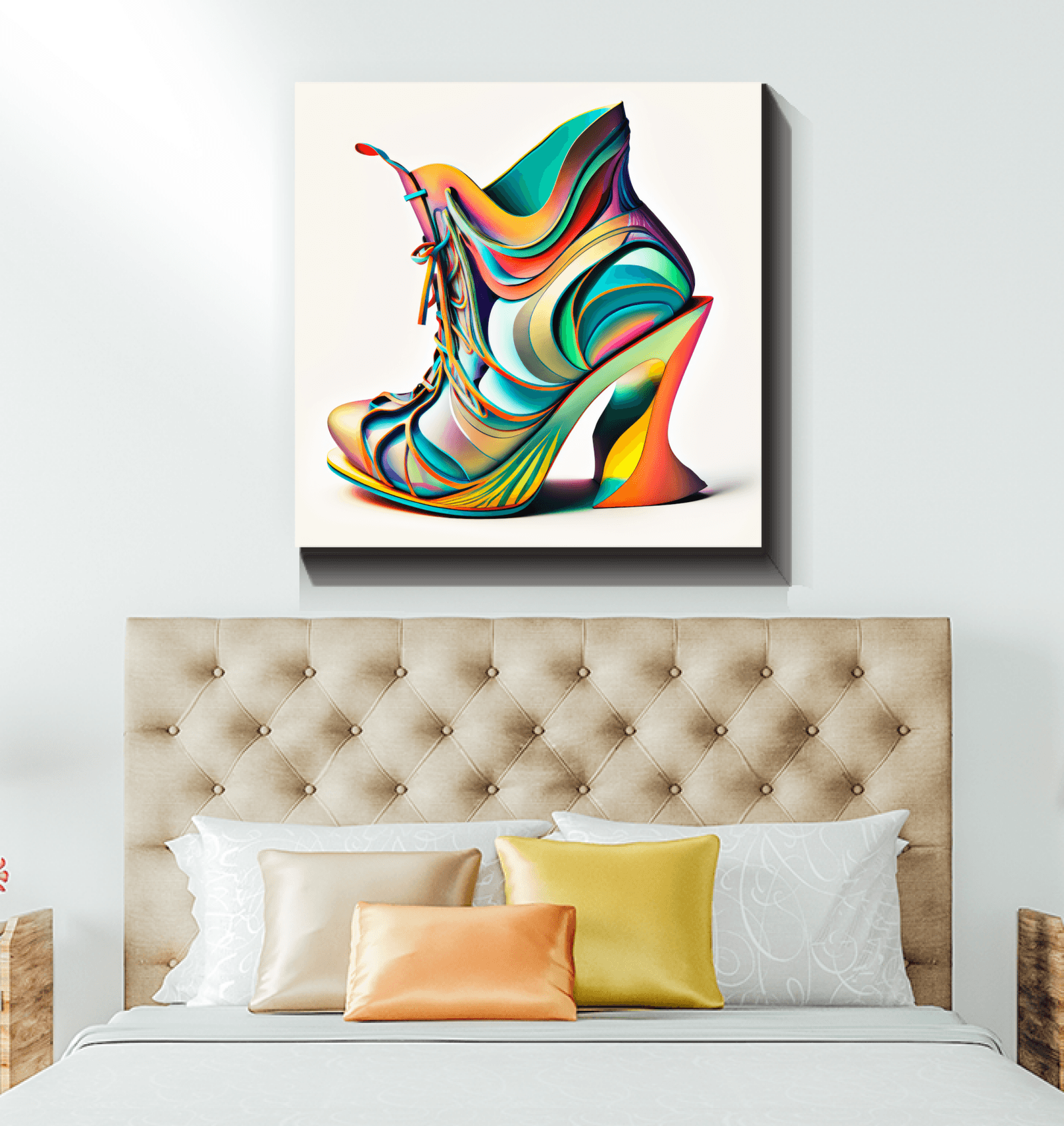 Elevated Steps - Futuristic Shoe Wrapped Canvas - Beyond T-shirts