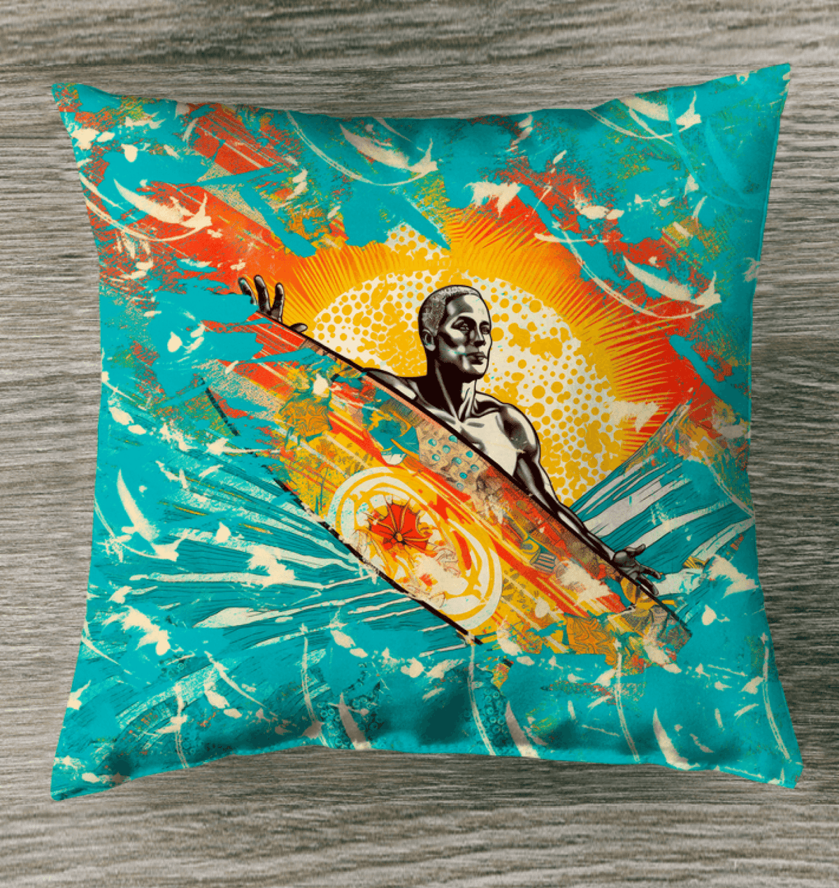 Wave Rider's Paradise Indoor Pillow Dive Into Surfing Comfort - Beyond T-shirts