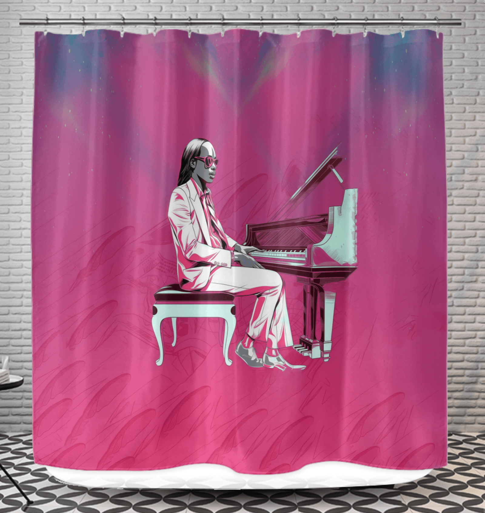 Vintage Vinyl Vibes Shower Curtain - Beyond T-shirts