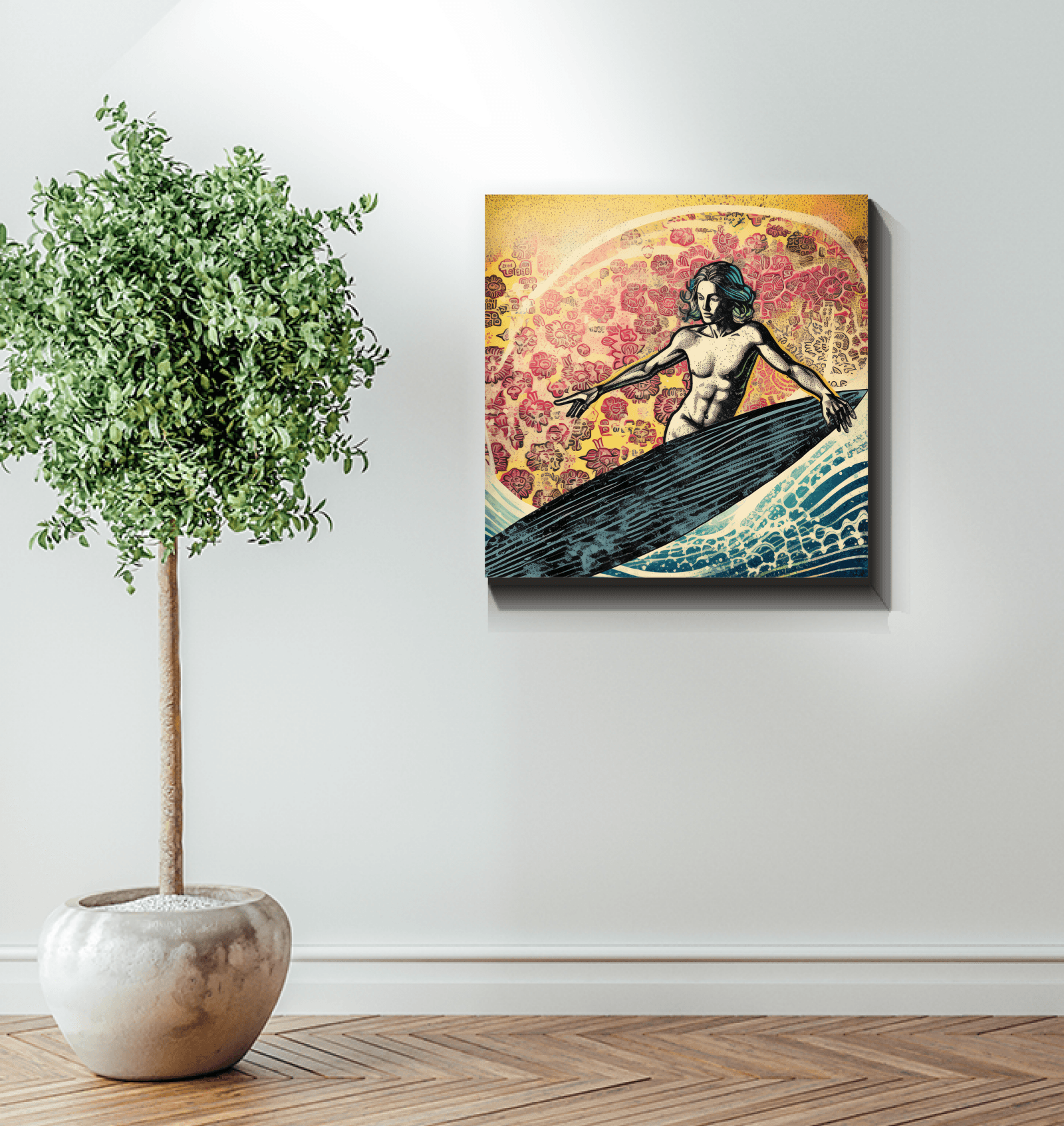 Surfing Reverie Canvas Art - Beyond T-shirts