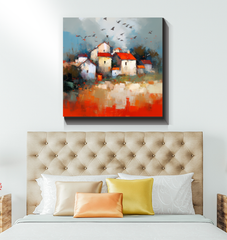 Tranquil Sunset Landscape Wrapped Canvas