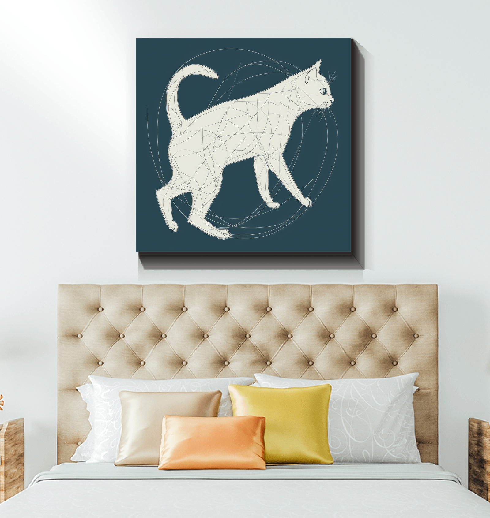 Mystical Cat Moonlit Stare Canvas - Beyond T-shirts