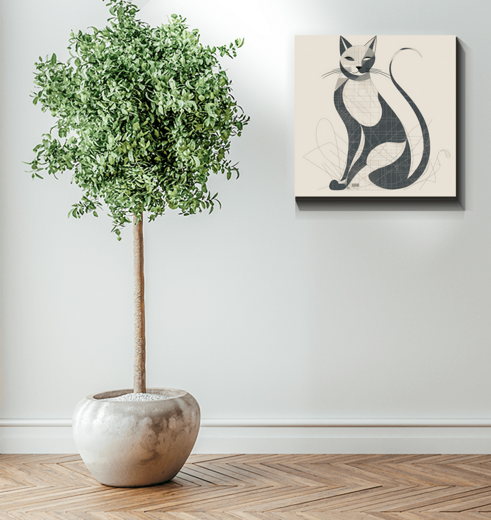 Elegant Cat Shadow Play Canvas - Beyond T-shirts