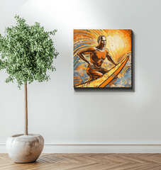 Surfing 5 15 Canvas showcasing serene waves