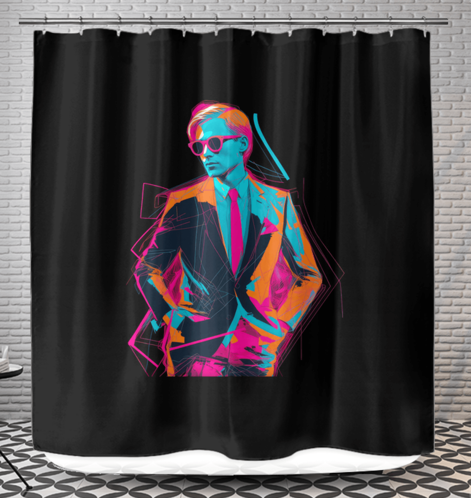 Abstract Artistry Bathroom Curtain - Beyond T-shirts