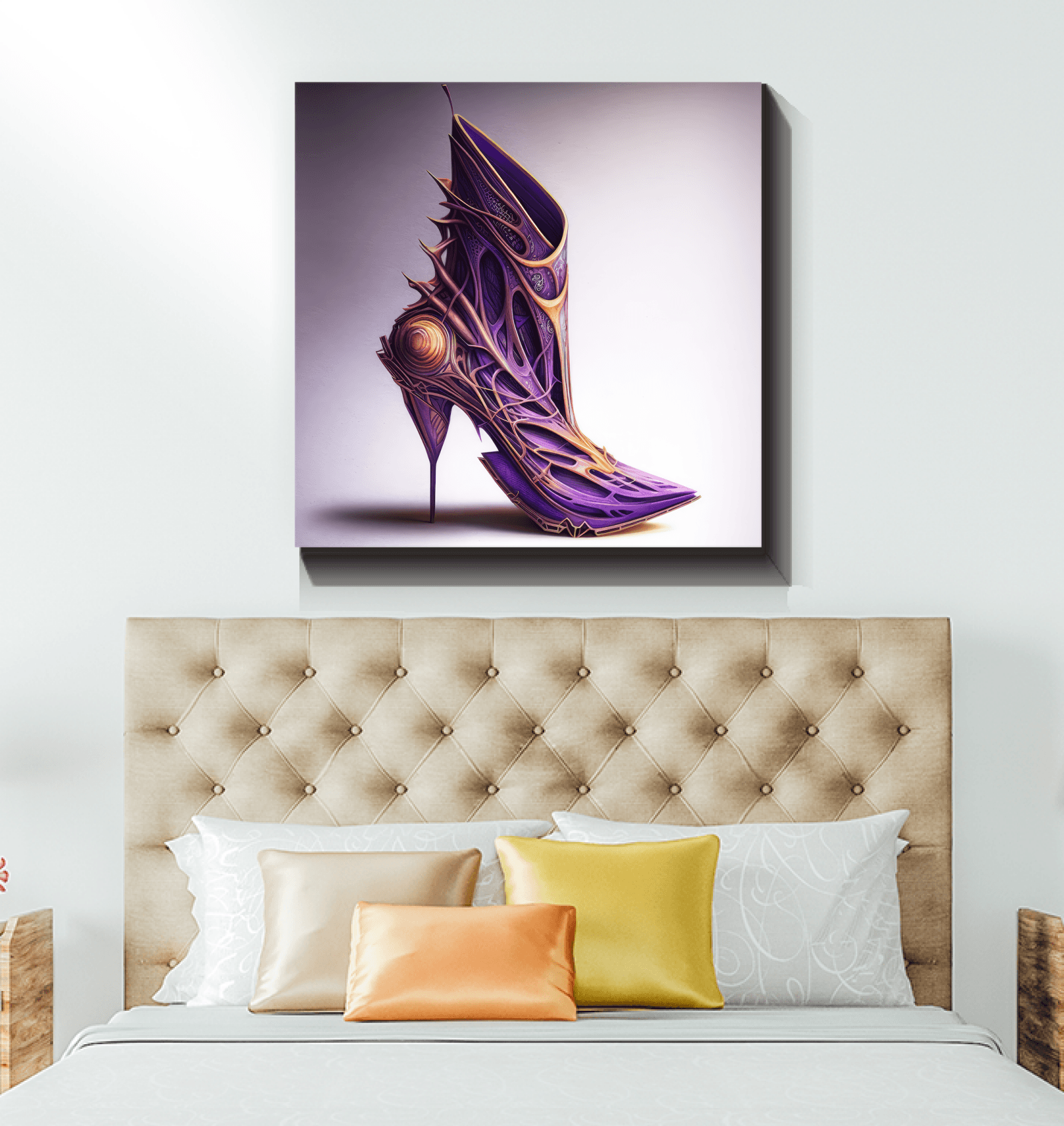 Footwear Fantasies Unleashed - Canvas Art - Beyond T-shirts