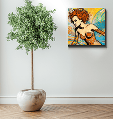 Surfing 5 24 Wrapped Canvas in a beach-themed decor