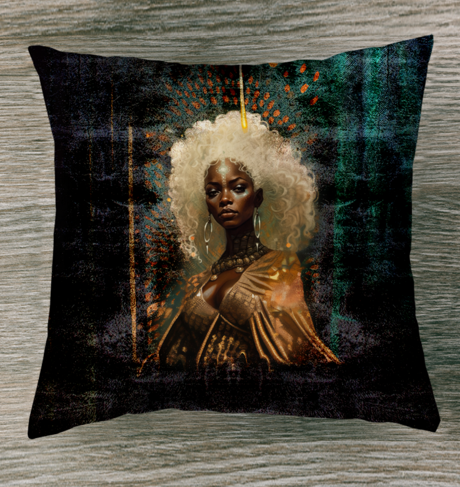 Vibrant Artistic Expression indoor pillow on a cozy couch