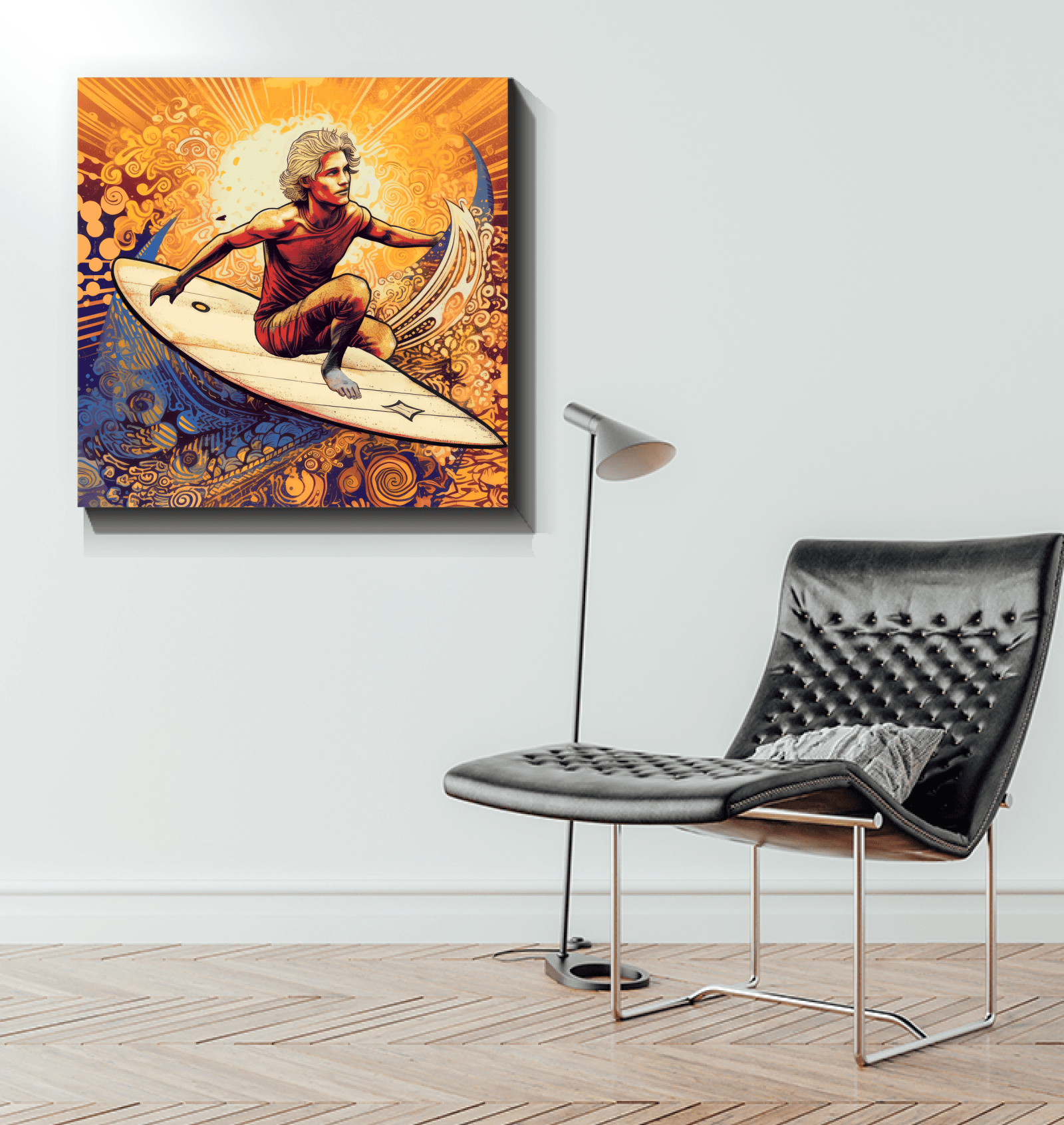 Surfing Horizon Wrapped Canvas - Beyond T-shirts