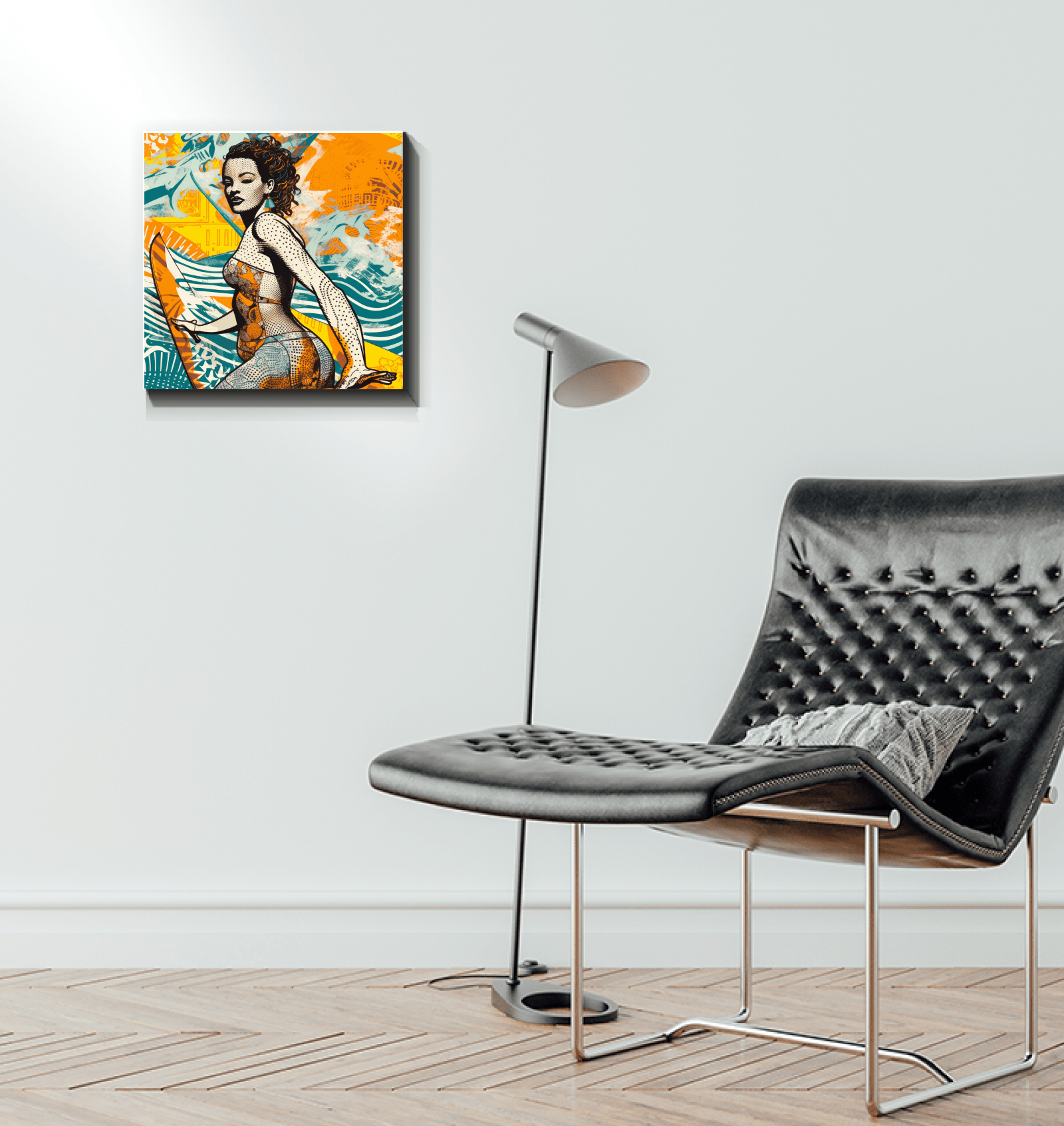 Side view of Surfing 5 30 Wrapped Canvas