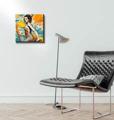 Side view of Surfing 5 30 Wrapped Canvas