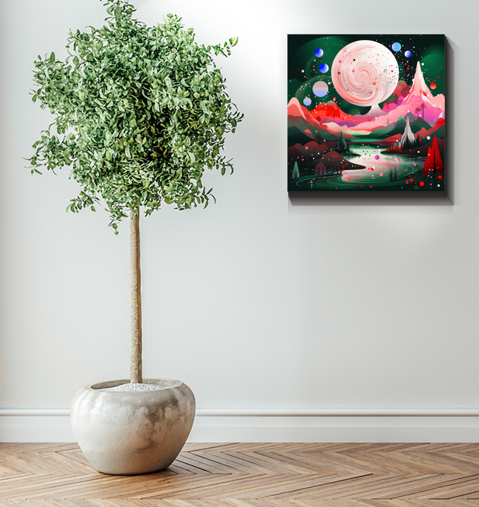 Lustrous Lavender Field Landscape Canvas