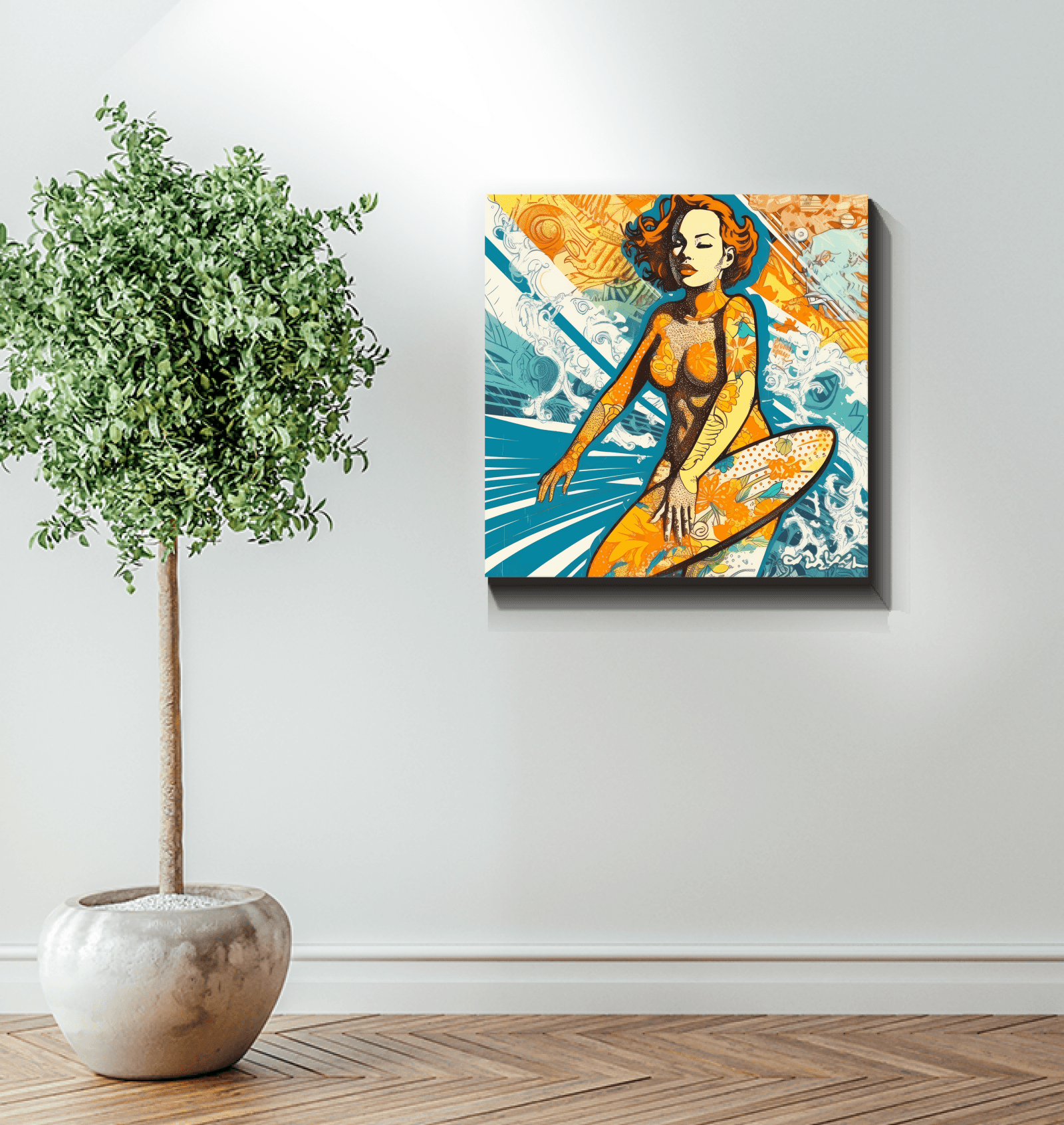 Bold surf design on Surfing 5 31 Wrapped Art