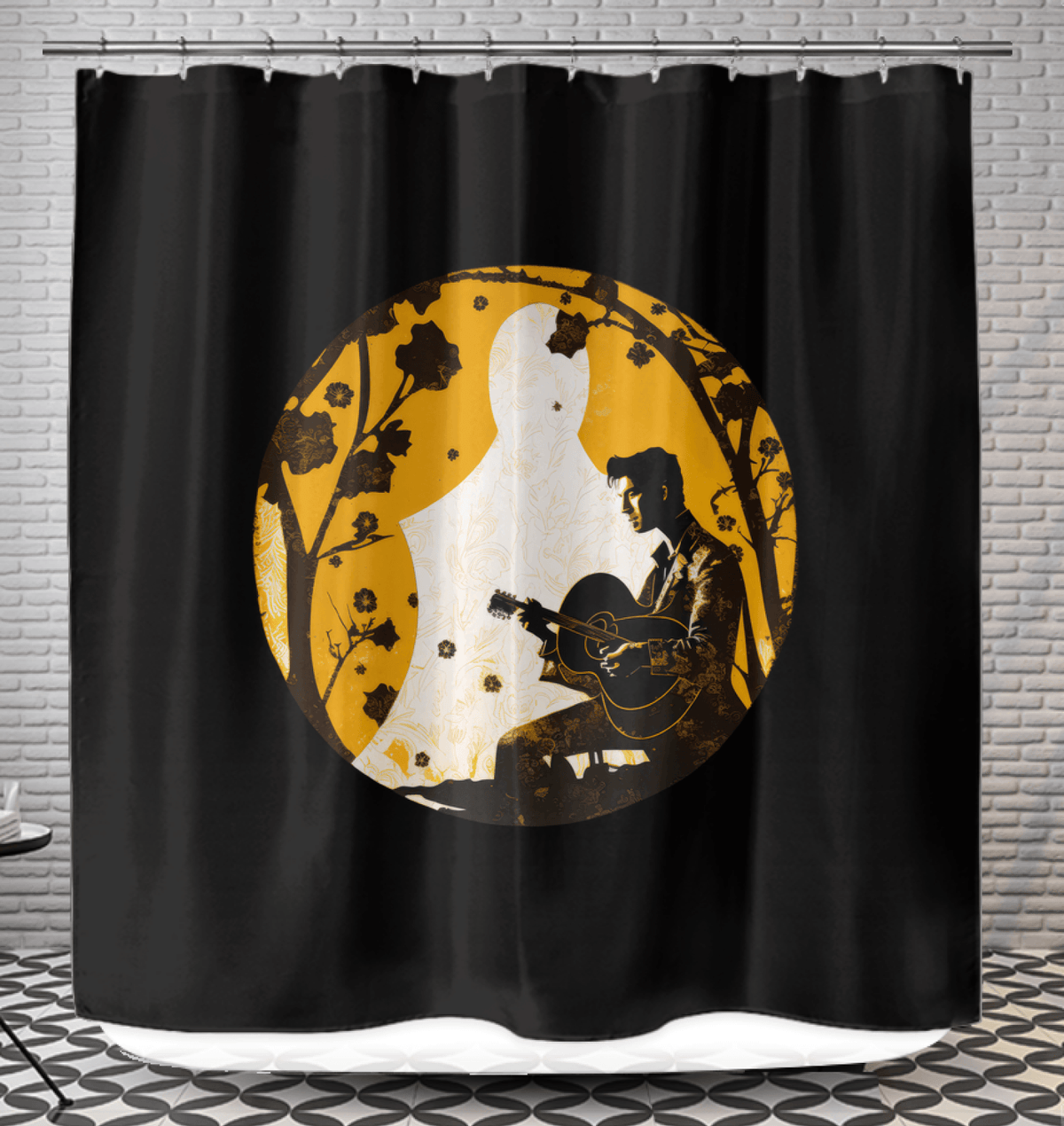 Rhythms of Relaxation: Premium Music-Themed Shower Curtain - Beyond T-shirts