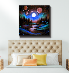 Lustrous Lakeside Lake Landscape Canvas