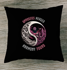 Stylish Ying Yang design on urban chic indoor pillow.