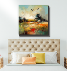 Rolling Hills Landscape Canvas Painting