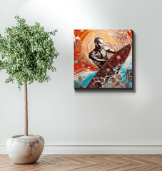 Surfing Serenity Canvas Art - Beyond T-shirts