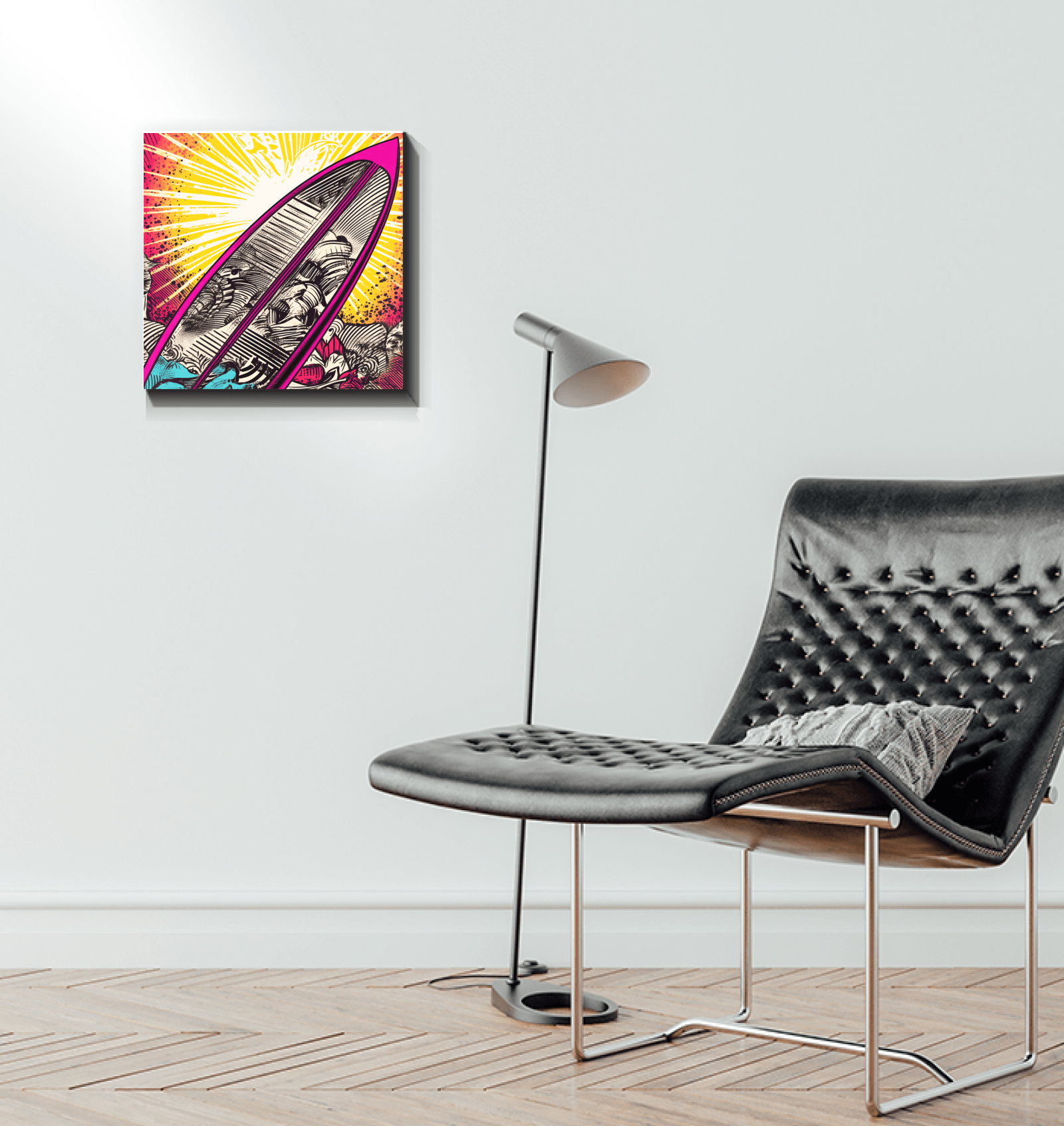 Side profile of Surfing 5 35 Wrapped Canvas