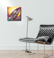 Side profile of Surfing 5 35 Wrapped Canvas