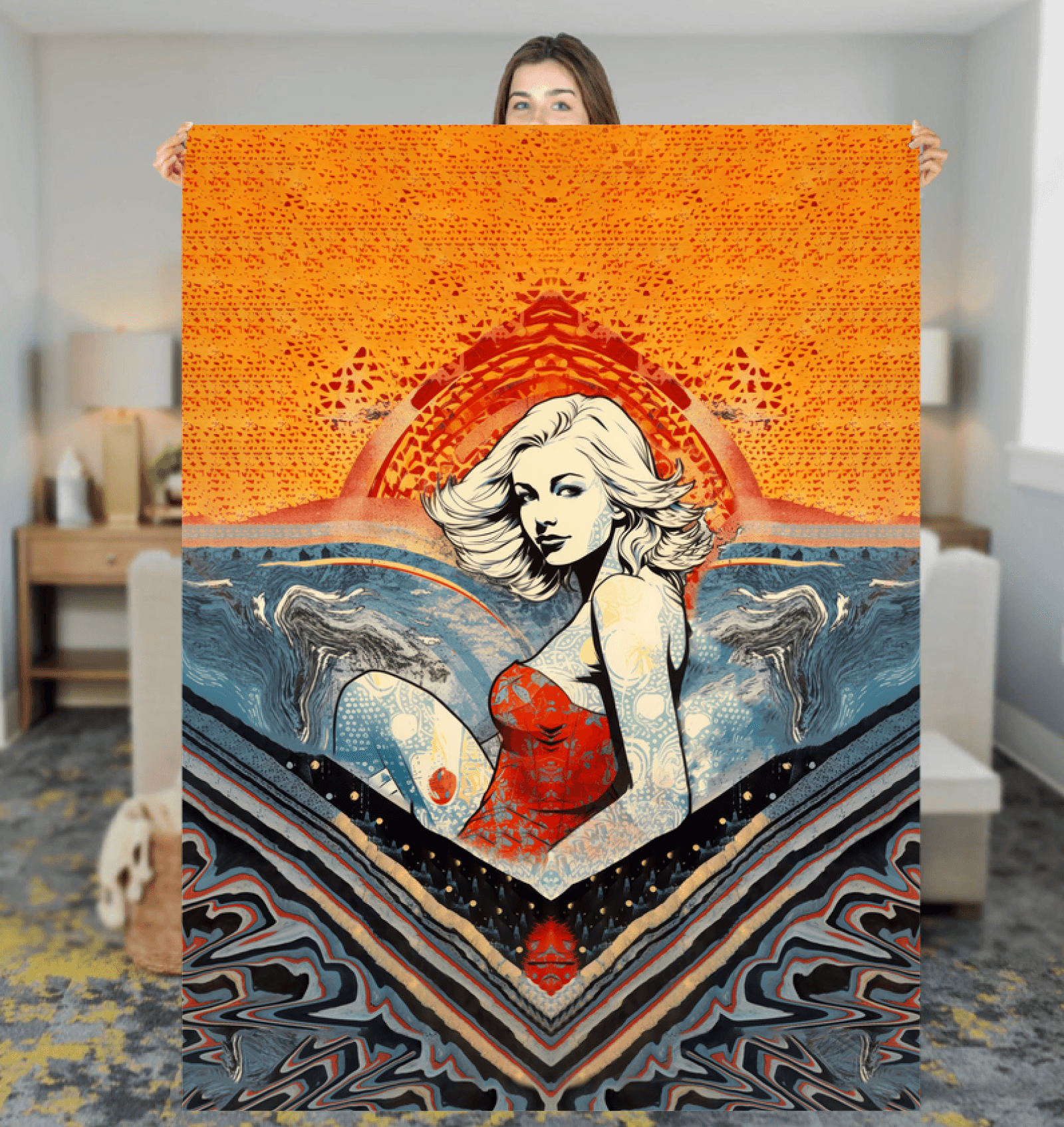 Seaside Tranquility Plush Blanket - Beyond T-shirts