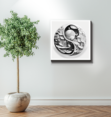 Modern Swirl and Still abstract art on canvas.