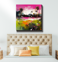 Lakeside Retreat Landscape Wrapped Canvas