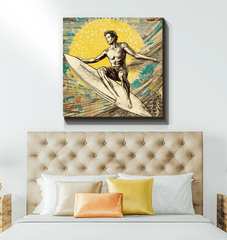 Surfing Reflections Canvas Art - Beyond T-shirts