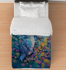 Duvet cover with paper cut coastal calm design.