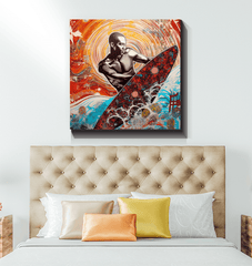 Surfing Serenity Canvas Art - Beyond T-shirts