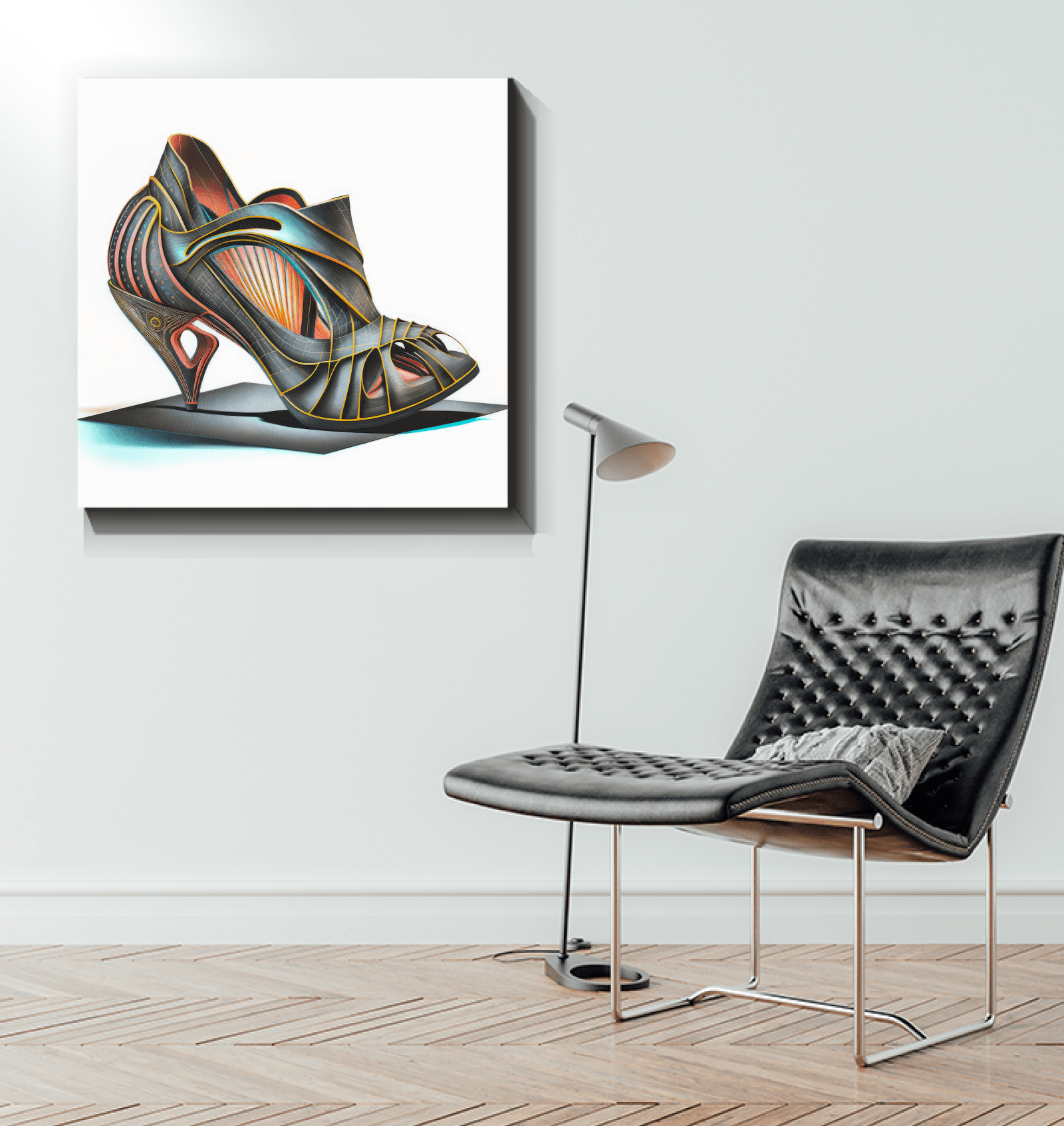 Walk the Future - Futuristic Shoe Wrapped Canvas - Beyond T-shirts