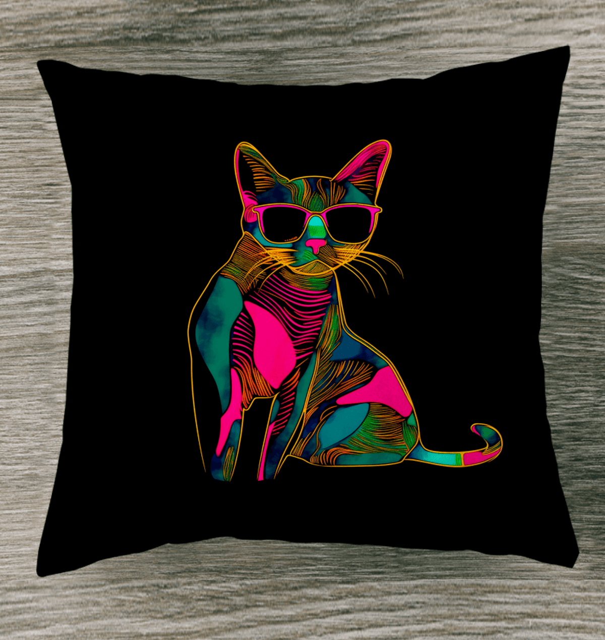 Elegant Cat Silhouette Indoor Pillow - Beyond T-shirts