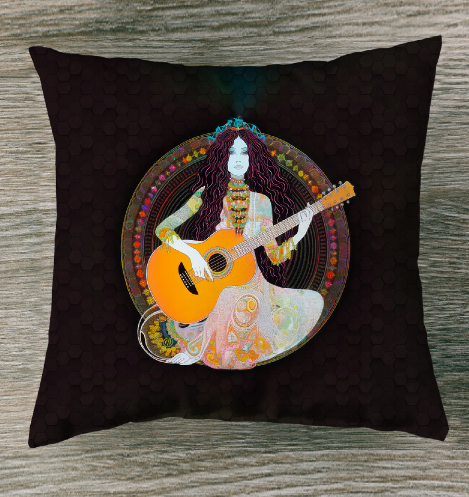 Vibrant floral reverie pillow adding a splash of color to a modern living room.